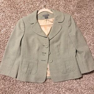Ann Taylor Sage Green Textured Blazer